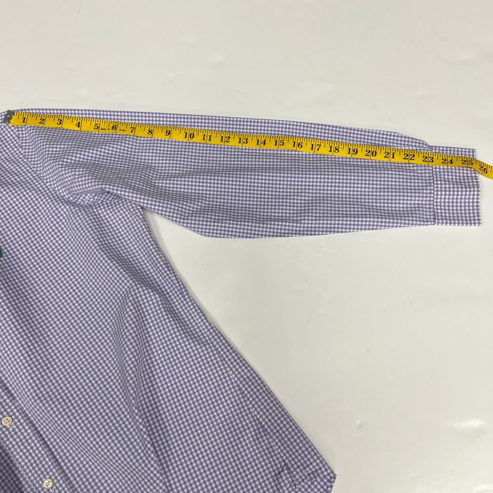 Ralph Lauren Custom Fit Purple Gingham Check Button Down Shirt Mens Size L - Picture 9 of 9